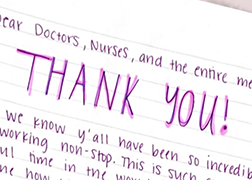 'THANK YOU': Houston High School Students Write Special Letters to Hospital Heroes