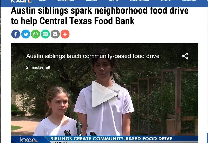 Middle School Student Creates Community Food Drive