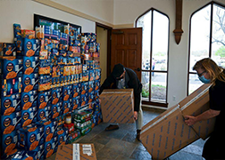 Donations to Help Hungry Stack Up Inside Temple Church