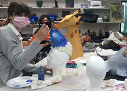 All Saints Episcopal School Students Work on Masks for TJC 